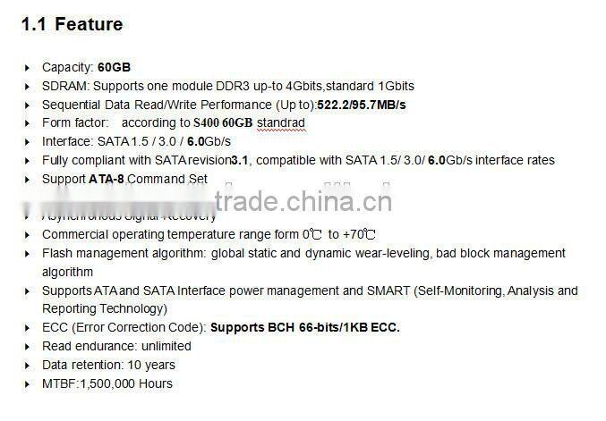 High quality 2.5 sata3 60g ssd ssd drive ssd hard drive for computer