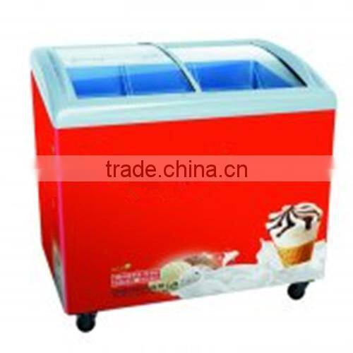SD-282L Chest Showcase With Curved Glass Lids Display Freezer for Sale