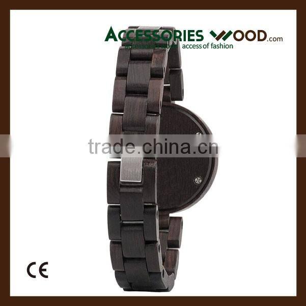 Luxury dark color wood wrist wooden watch for lady in 2016