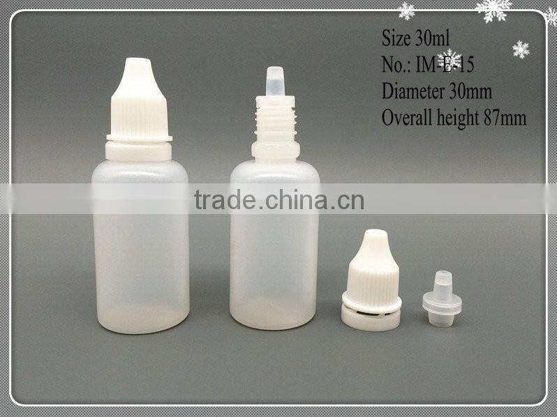 5ml LDPE dropper bottles with tamper proof cap, 5ml e-cig dropper bottles with white cap for e-cigarette oil