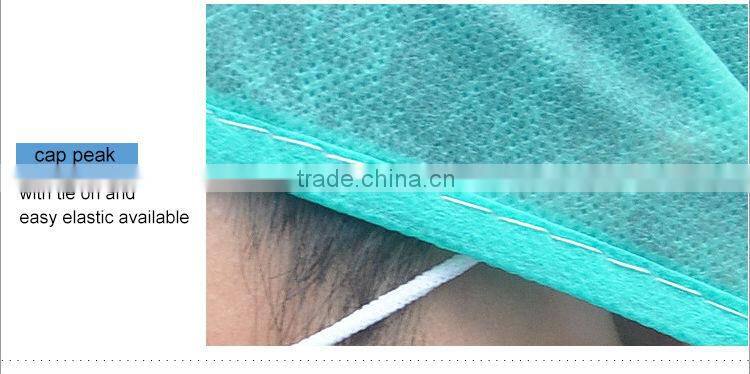 Disposable non woven surgical cap with tie on use for hospital