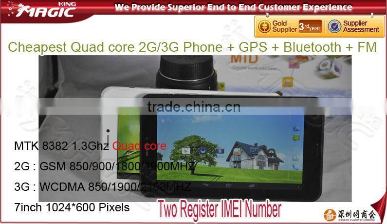 Newest Quad core 7 inch tablet pc with hot sex vedio support 3G phone function