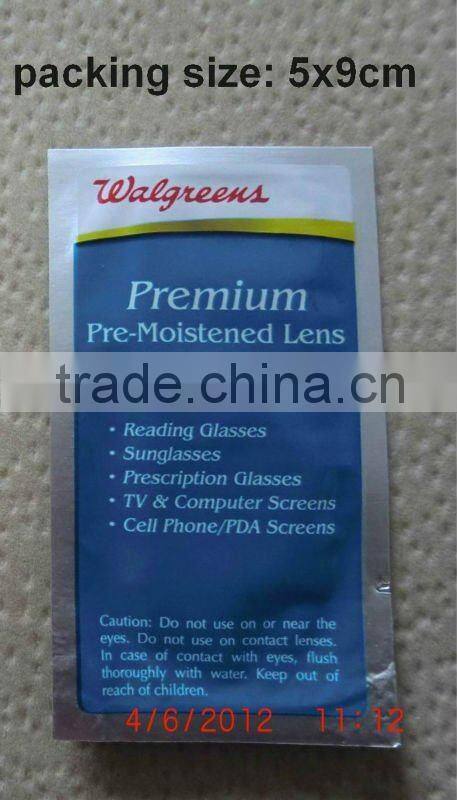 eyeglass cleaning wipe-individually wrapped lens,sunglasses cleaner