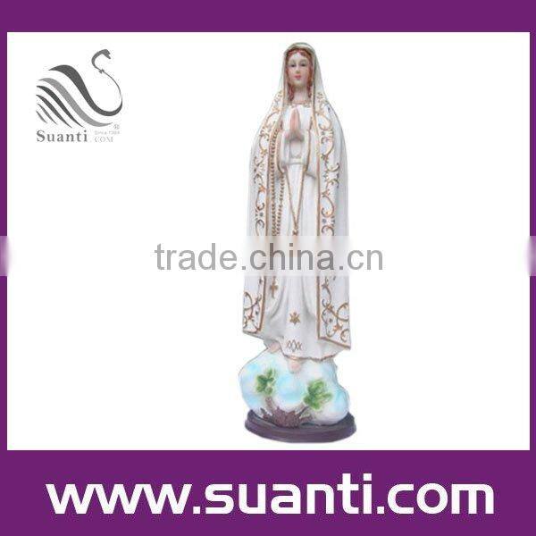 White polyresin priest region statue