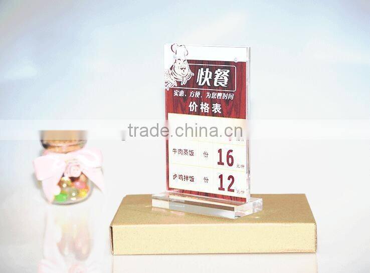 acrylic desktop menu display stand/holder