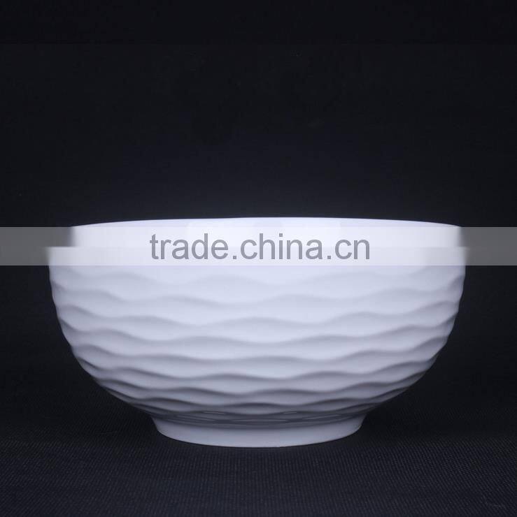 New Chinese Embossed Porcelain Rice Bowl