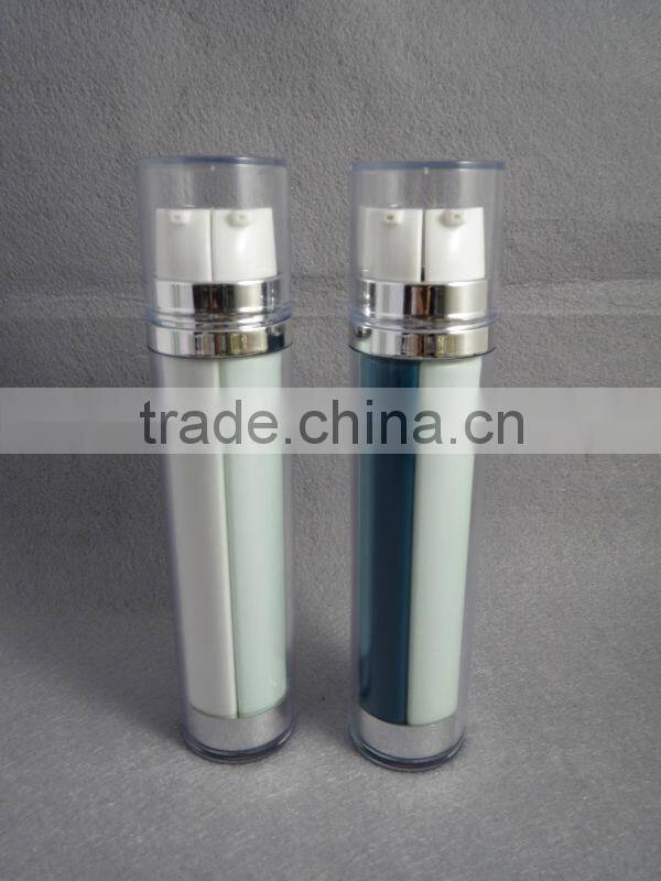 plastic cosmetic bottle with dual tube