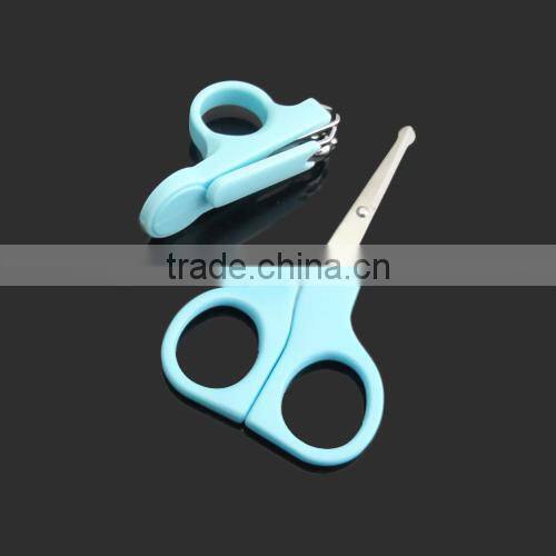 Pink 2pcs set Baby safety eco-friendly baby nail clipper and scissors