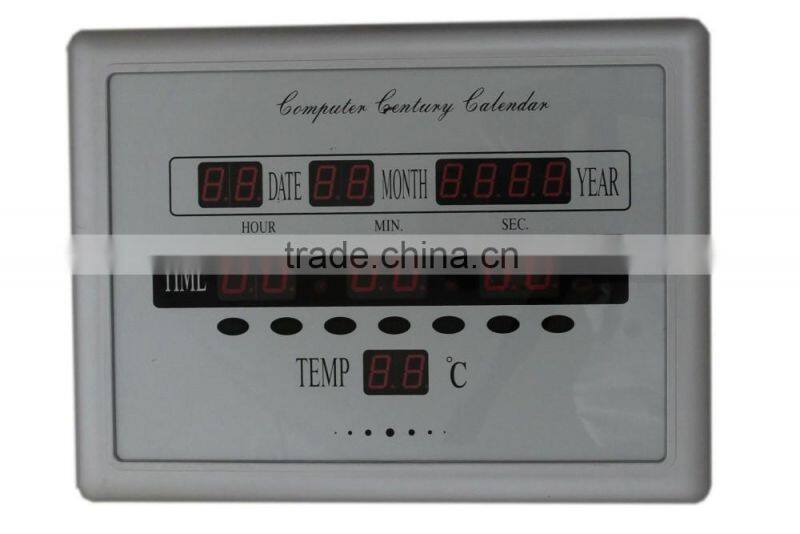 Digital calendar time zone LED clock