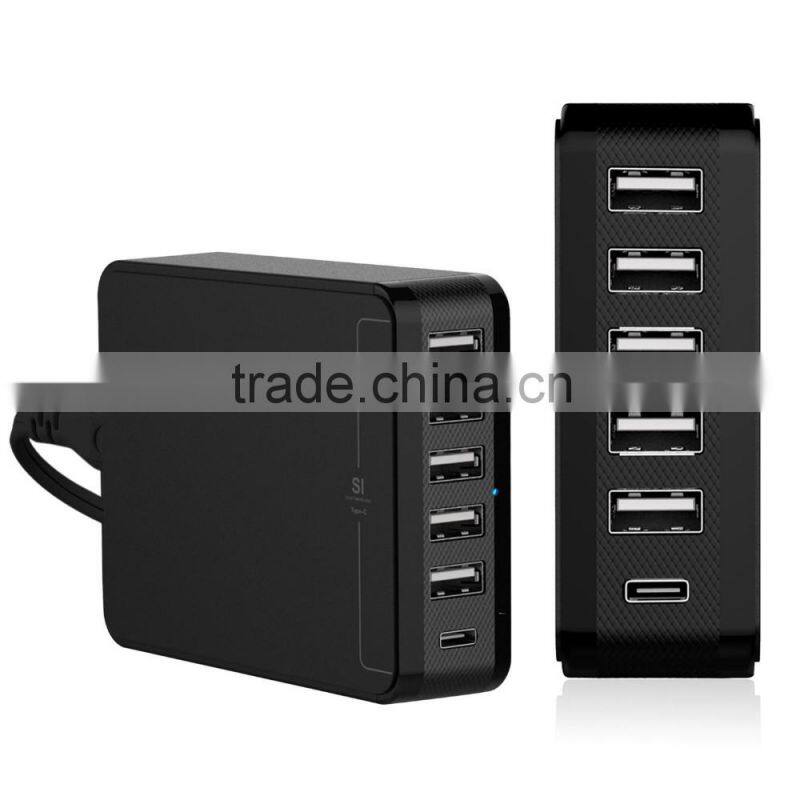Sidiou Group PowerPort 6 35W 6-port USB charger with 1 type-C charge port Support tablet PC and mobile phone charging
