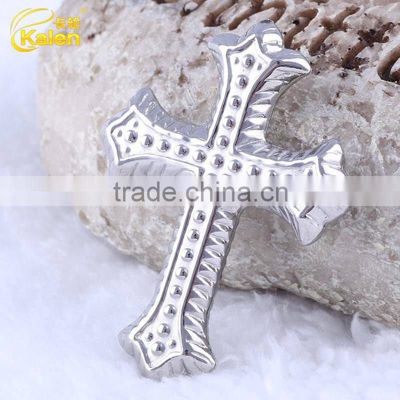 dubai white gold plated stainless steel crucifix/cross pendant