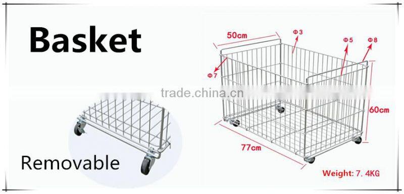 Supermarket chrome storage basket / rolling big basket