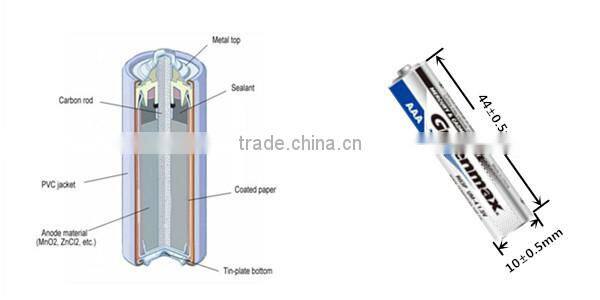 Zinc Carbon AAA UM-4 1.5V Battery