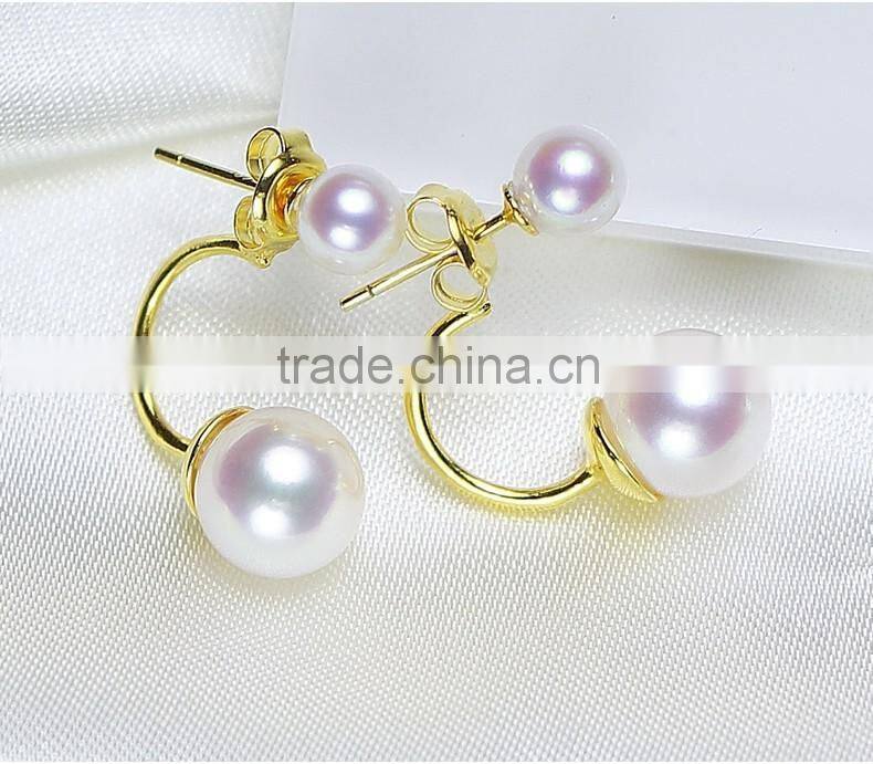 charm double sided pearl puddles earrings silver 925 material