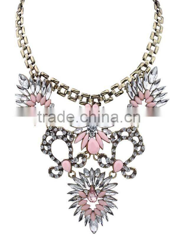 New Luxury Multicolor Flower Vintage Choker Collar Pendant Statement Necklace Women Fashion Necklaces for Women 2014