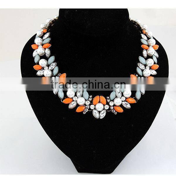 Precious Stone Pearl Vintage Choker Pendant Statement Necklace Women Necklaces & Pendants Fashion Necklaces for Women 2014