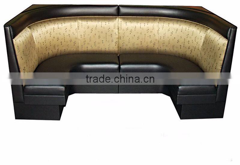 Custom made U shaped restaurant booth seating leather sofa