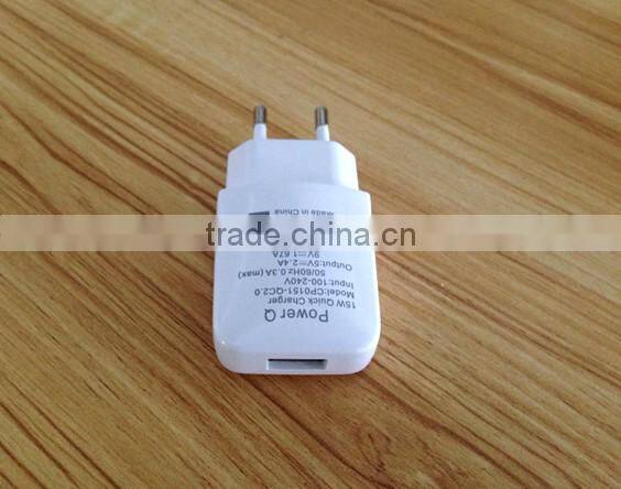 15W 5V 9V 12V Quick charger QC 2.0 micro usb charger