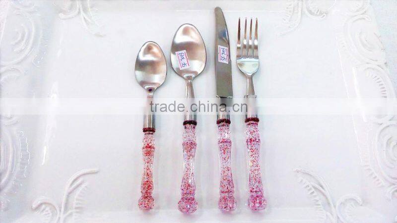 High quality plastic handle stainless steel cutlery set