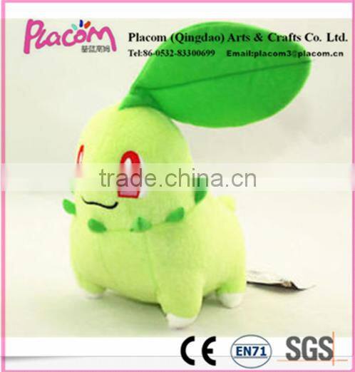 Official Cheap Cute High-quality Pokemon Grass Chikorita Doll Soft Stuffed Plush Toy for Wholesale