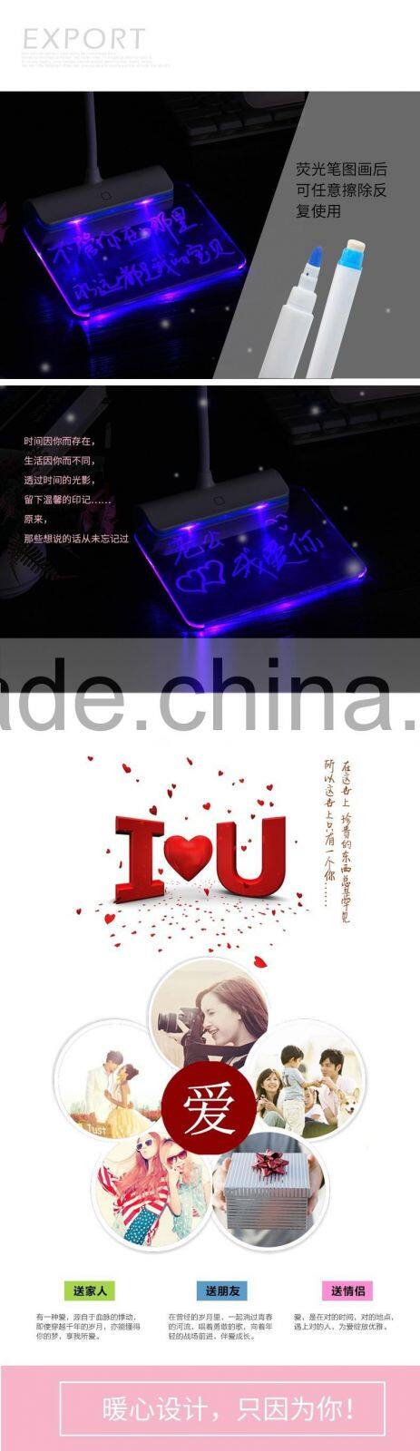 Rechargeable Dimmable Touch LED Book Reading Light Table Desk Lamp With Erasable Memo Pad