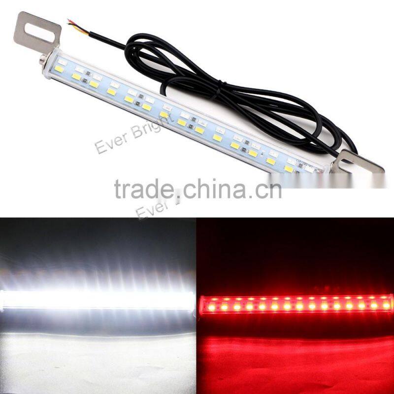 Super Brightness White Red 25cm Brake Parking Reverse Lights 30 LED Light Bar Brake Lights Tail Reverse Rear License Plate Lamp