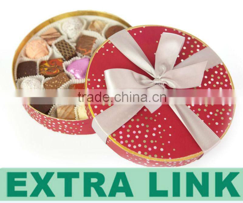 Popular design custom logo silk printing cardboard round truffle packaging box