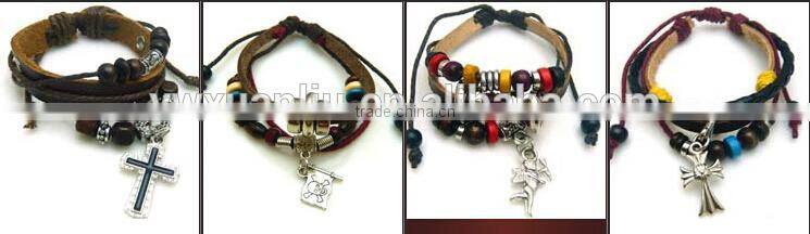 2015 fashion jewelry handmade bio magnetic leather bracelet