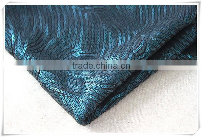 Latest design sequin textile fabric , wholesale fashion dress glitter sequin fabric
