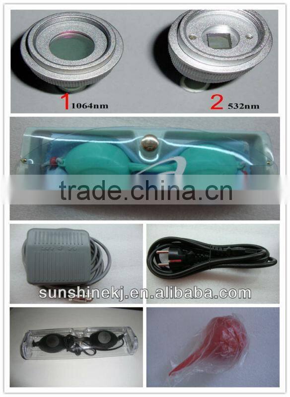 2014 High power Portable Q Switch Nd Yag tatoo removal beauty machine