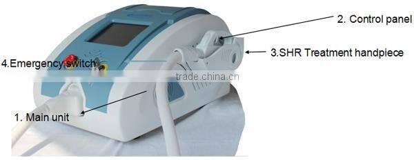 Korea technology Permanent hair removel wrinkle and acne removal opt shr hair removal machine in china