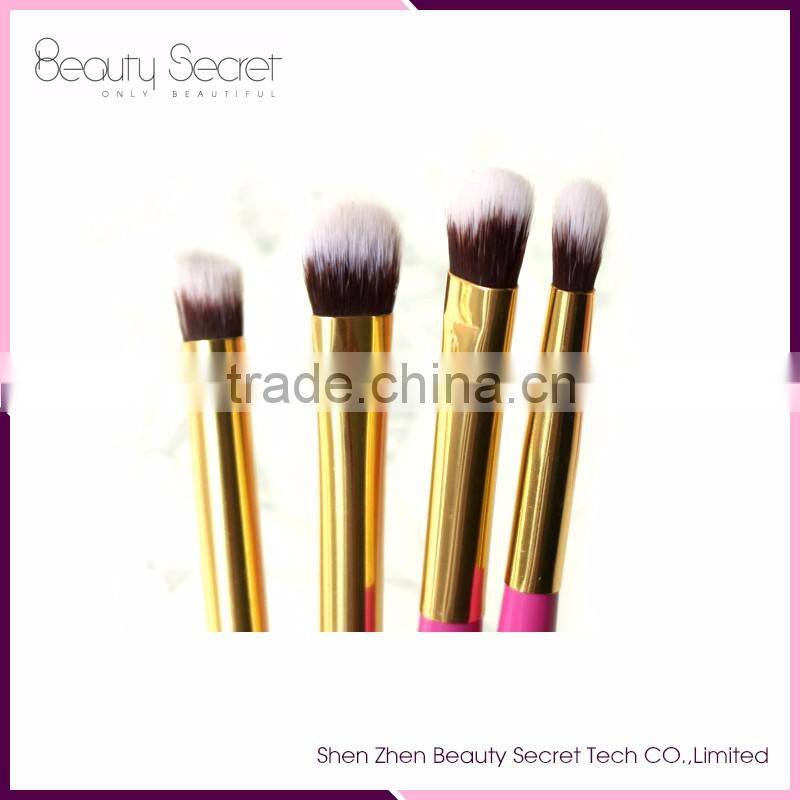Cosmetic 8 pcs Synthetic And Goat Hair colorful gold brush for makeup