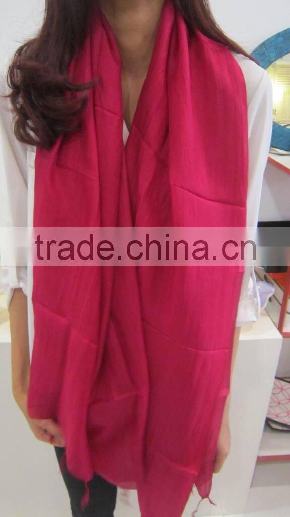 Violet silk scarf for women accessories with beautiful pattern from Vietnam