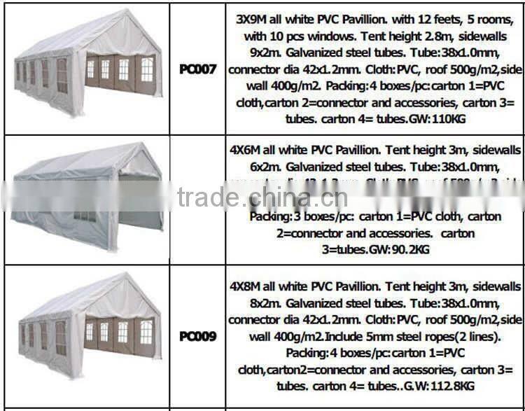 Strong aluminum party tent winterized