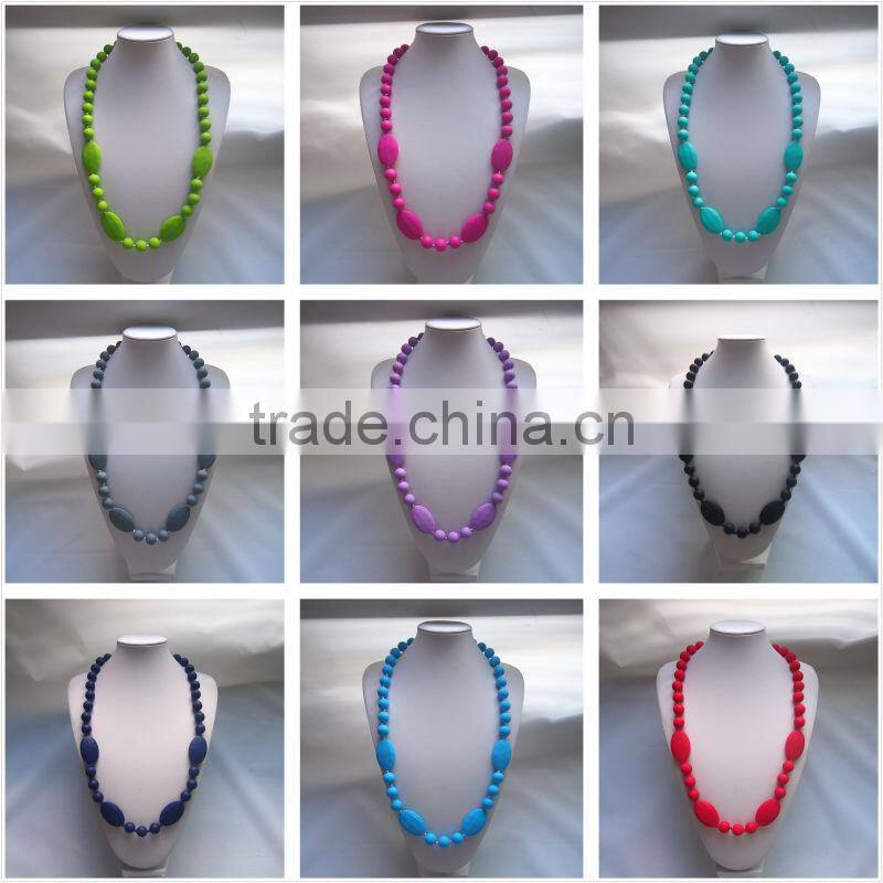 Baby&Mom Bead Silicone Necklace Teething/Nursing/Sensory Free Ship
