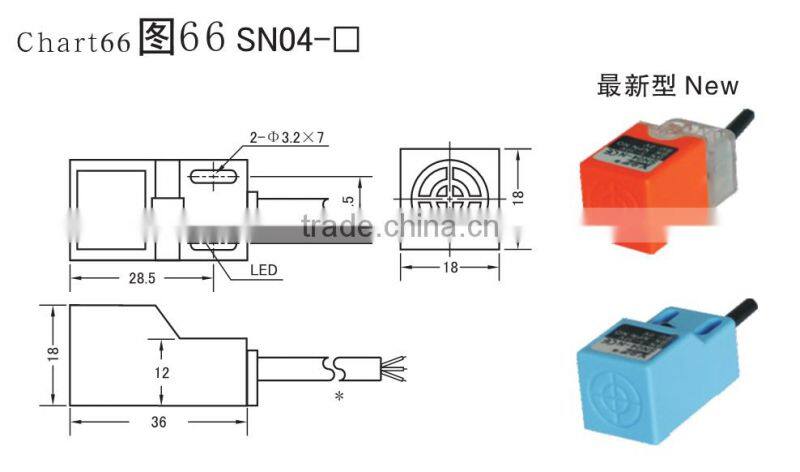 SN04-N2 NPN NC DC Horn type inductive Proximity switch No-embedded type sensor