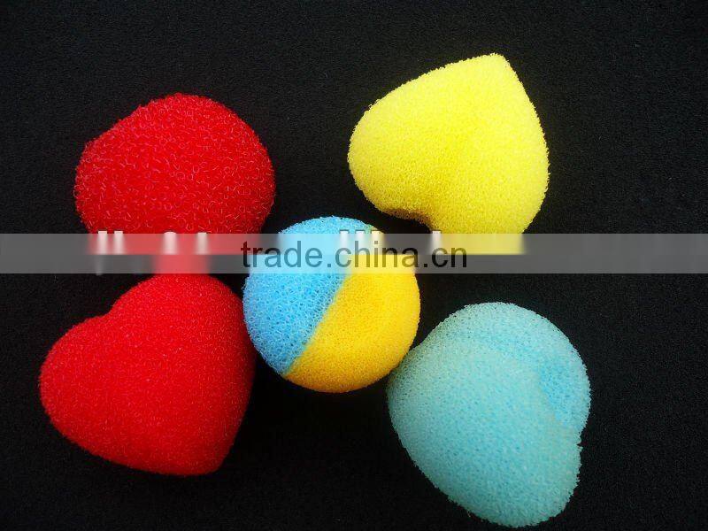 soft heart shaped foam bath sponge