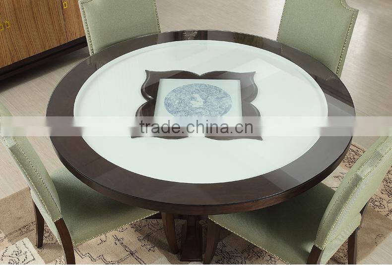 Chinese style solid wood porcelain decorative round dining table