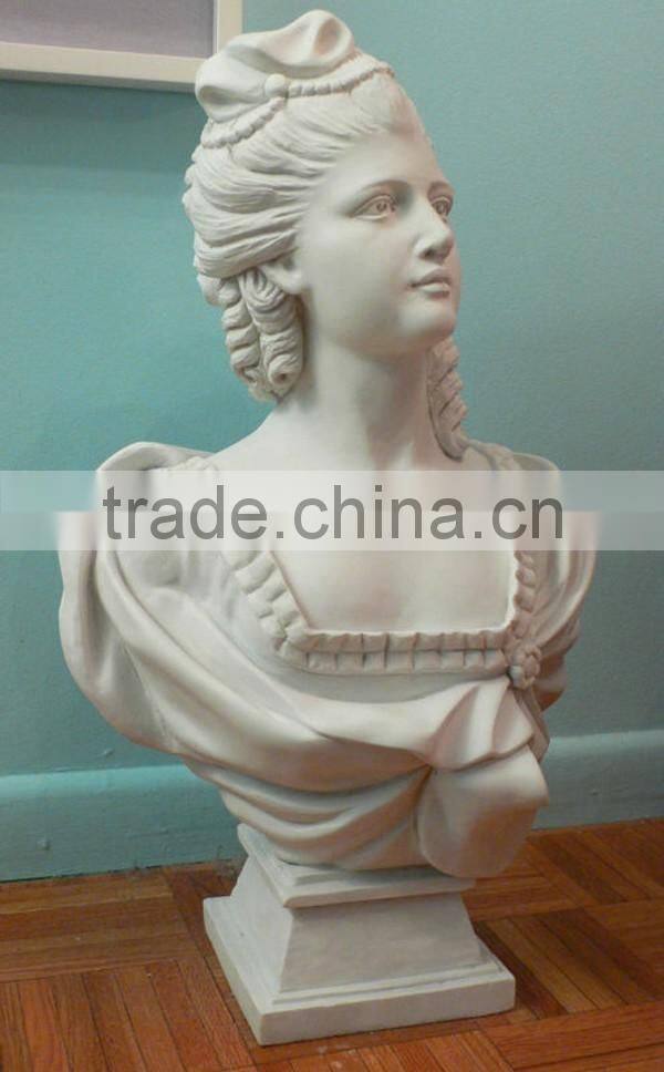 Hand Carved Graceful Female Woman Marble Bust Statue