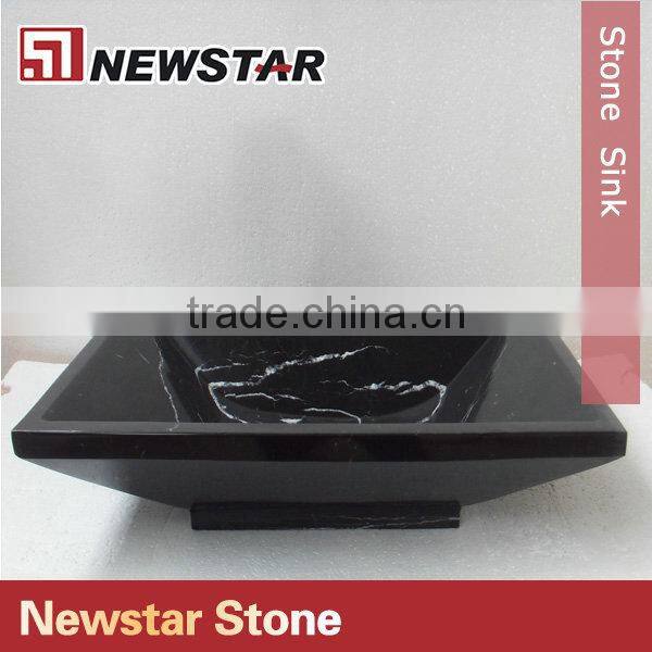 Newstar polished black outdoor stone sink