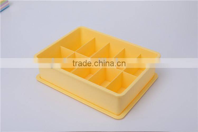 Stackable Plastic Underware Storage Box Clothes Drawer Organizers with Divided Cells