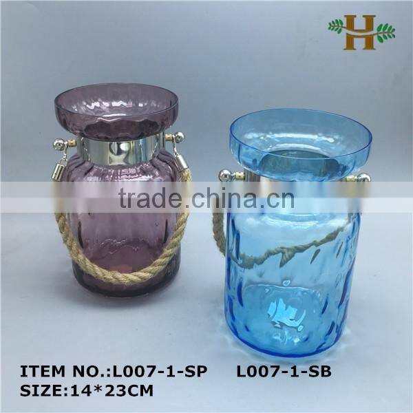 stained rope hanging glass vase wholesale