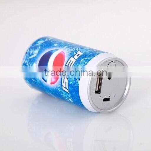 High quality Mobile power bank 2600mah cola Can shape portable power pack