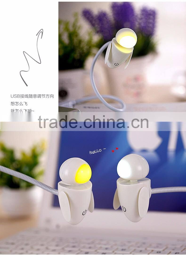 Creative USB Robot Shape Sensoring Night Light, Funny LED Decorative USB Flexible Night Lamp For Wholesale
