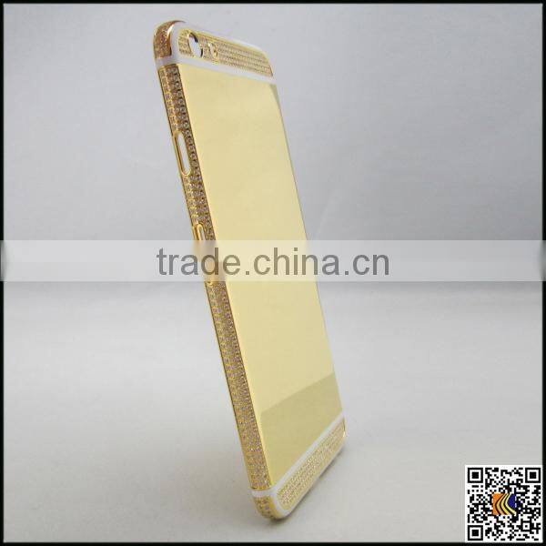 24k gold crystal housing for iphone 6s,for iphone 6s diamond back cover,back cover housing for iphone 6s
