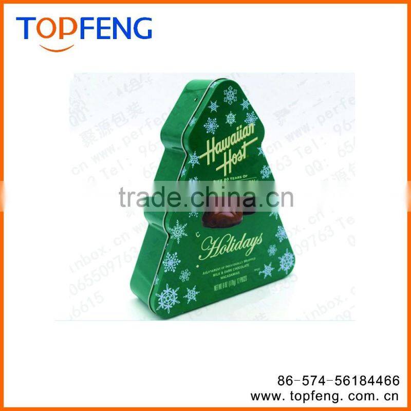 christmas tin box/tin gift box/triangle tin box/square tin money box/box candy