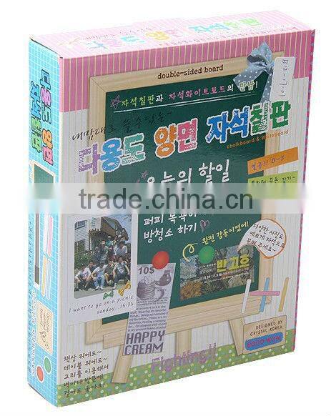 creative wooden black and white double magnetic blackboard & message board