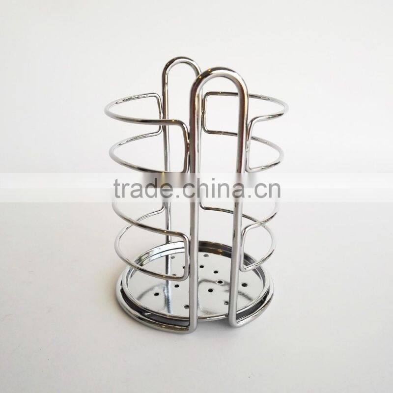 WI2910 D11CM Square Chrome Metal Wire Utensils holder