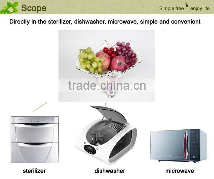 Wholesale ceramic candy tray golden,fruit tray ceramic material