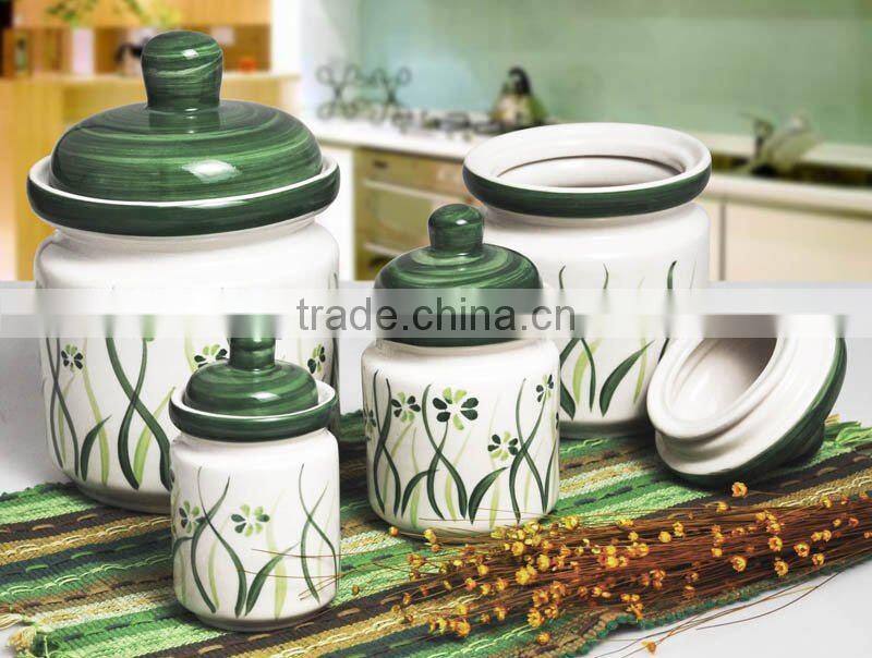 Ceramic Jar with Hand Painting